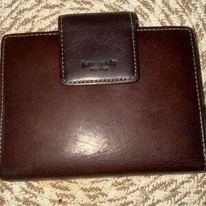 Kate Spade New York Y2K Vintage Leather Brown personal Six Ring organizer agenda